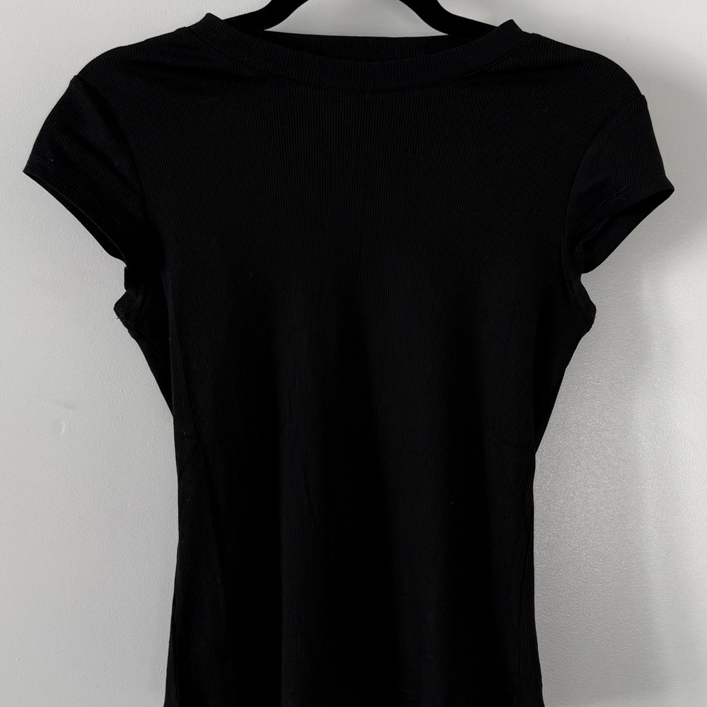 Classic Black Ribbed Women’s Tee